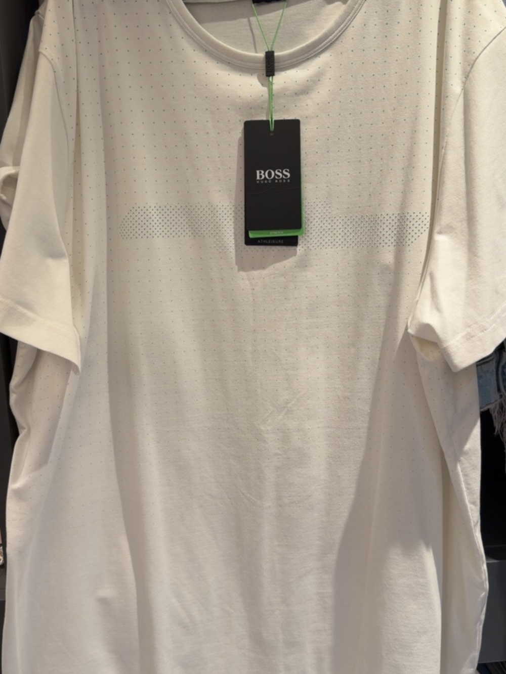 BOSS White Men's Perforated Crew Neck T-Shirt